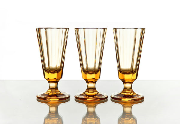 Set of 6 crystal glasses-Lafitnik (amber)