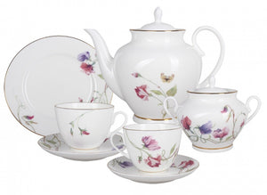 TEA SERVICE FORM "SPRING", DRAWING "BLOOMING PEAS" 6 persons 20 pieces