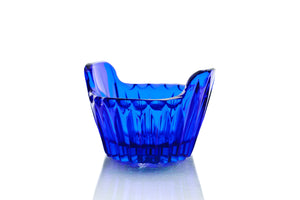 Crystal caviar dish "Ushat" (cornflower blue)