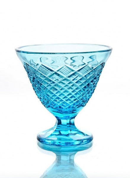 Crystal vase for ice cream or dessert (turquoise)