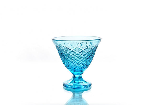 Crystal vase for ice cream or dessert (turquoise)