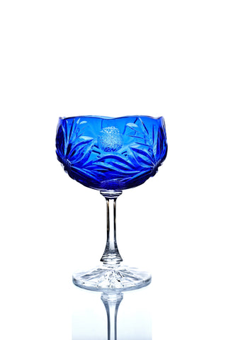 Crystal vase for sweets "Ball" (cornflower blue)