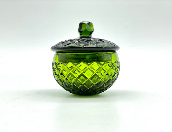 Crystal honey bowl "Evgeniya" (Emerald Green)