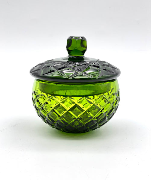 Crystal honey bowl "Evgeniya" (Emerald Green)